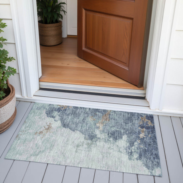 Addison Chantille ACN2108 Abstract Machine Made Transitional Seafoam Rug