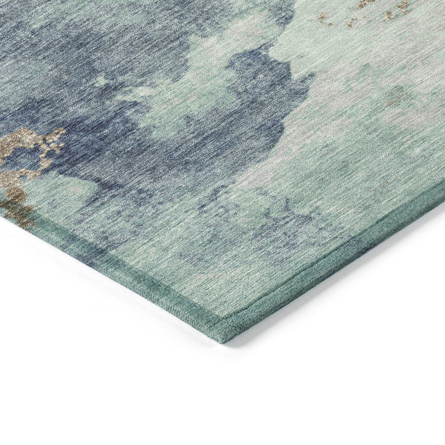 Addison Chantille ACN2108 Abstract Machine Made Transitional Seafoam Rug
