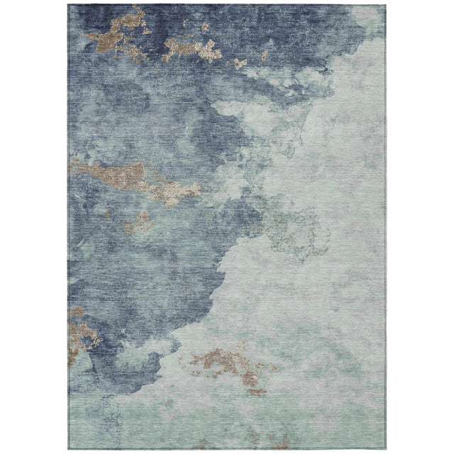 Addison Chantille ACN2108 Abstract Machine Made Transitional Seafoam Rug