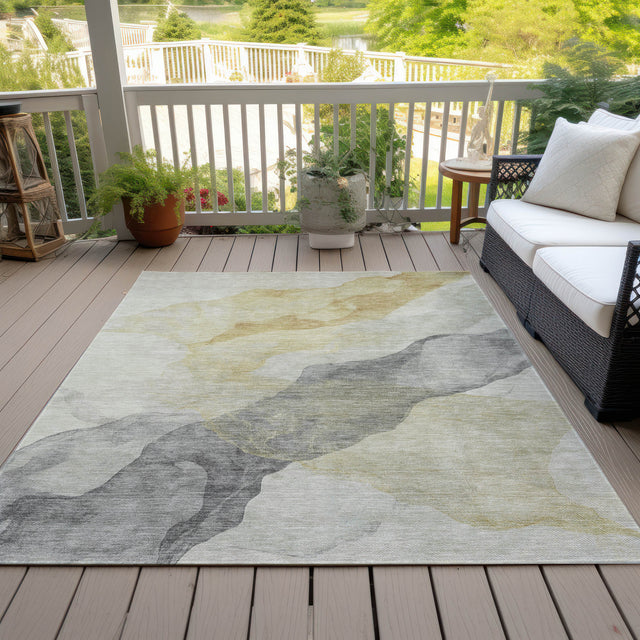 Addison Chantille ACN2109 Abstract Machine Made Transitional Beige Rug