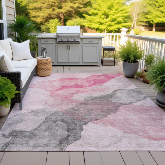 Addison Chantille ACN2109 Abstract Machine Made Transitional Blush Rug