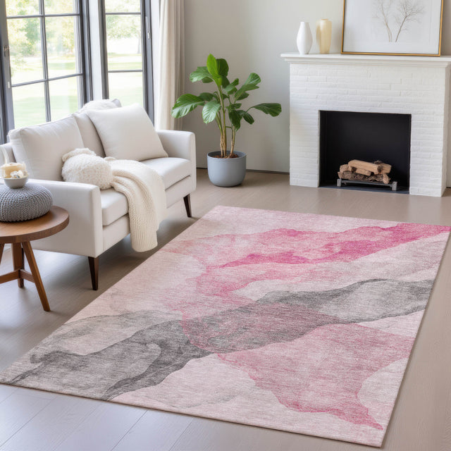Addison Chantille ACN2109 Abstract Machine Made Transitional Blush Rug