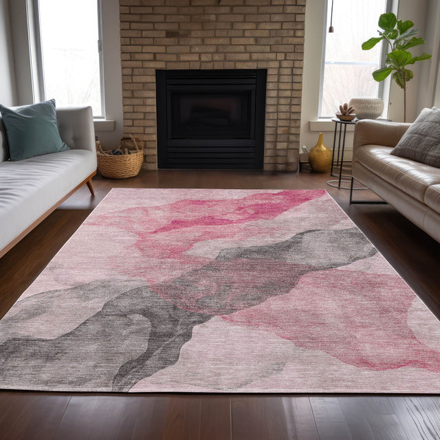 Addison Chantille ACN2109 Abstract Machine Made Transitional Blush Rug