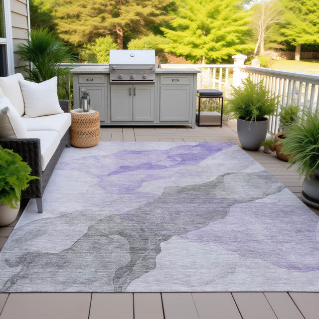 Addison Chantille ACN2109 Abstract Machine Made Transitional Lavender Rug