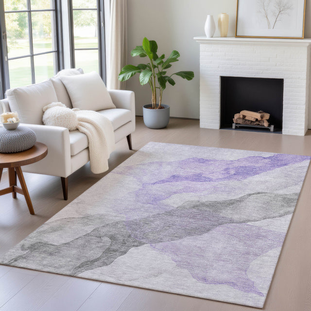 Addison Chantille ACN2109 Abstract Machine Made Transitional Lavender Rug