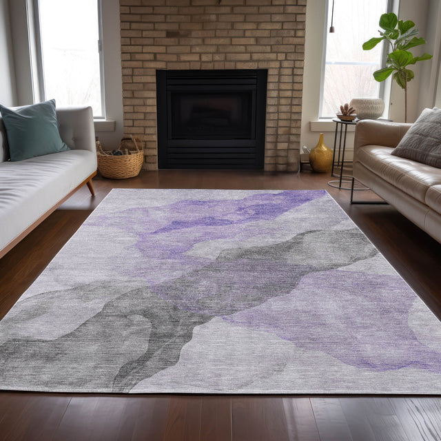 Addison Chantille ACN2109 Abstract Machine Made Transitional Lavender Rug