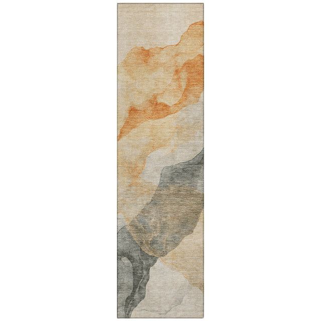 Addison Chantille ACN2109 Abstract Machine Made Transitional Orange Rug