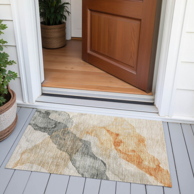 Addison Chantille ACN2109 Abstract Machine Made Transitional Orange Rug