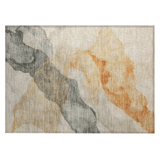 Addison Chantille ACN2109 Abstract Machine Made Transitional Orange Rug