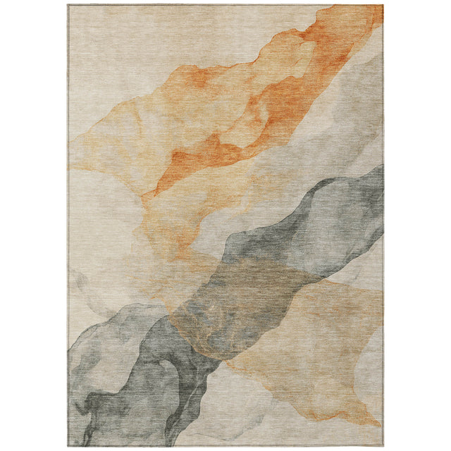 Addison Chantille ACN2109 Abstract Machine Made Transitional Orange Rug