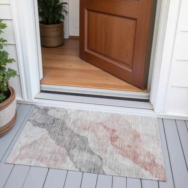 Addison Chantille ACN2109 Abstract Machine Made Transitional Salmon Rug