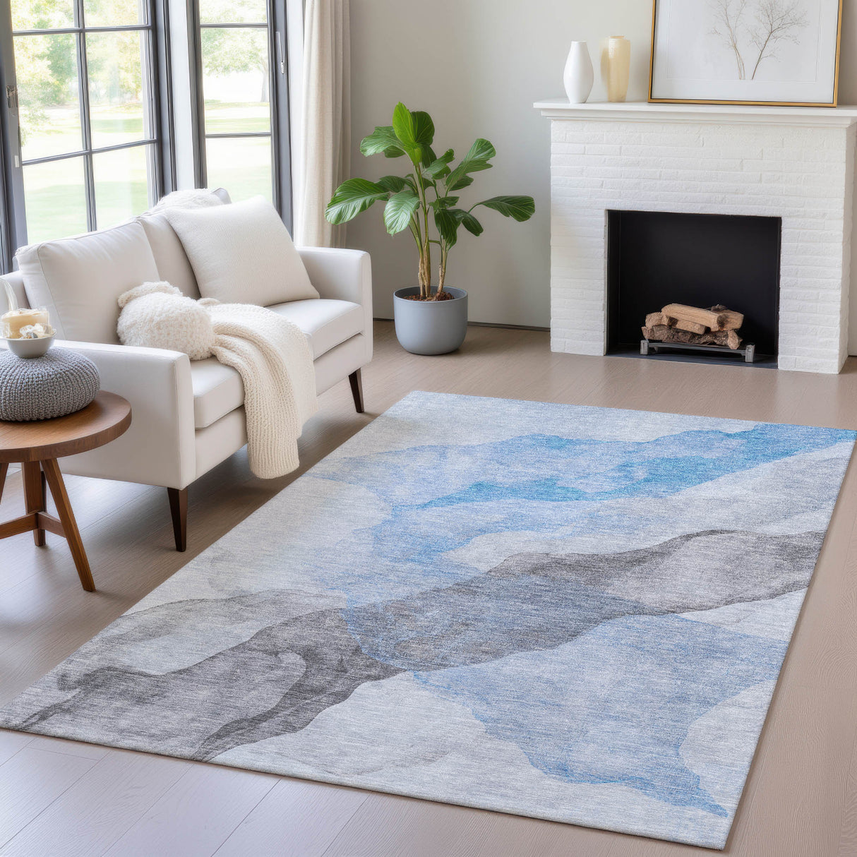 Addison Chantille ACN2109 Abstract Machine Made Transitional Sky Rug