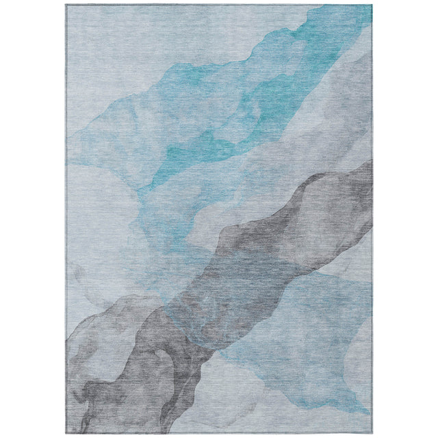 Addison Chantille ACN2109 Abstract Machine Made Transitional Teal Rug
