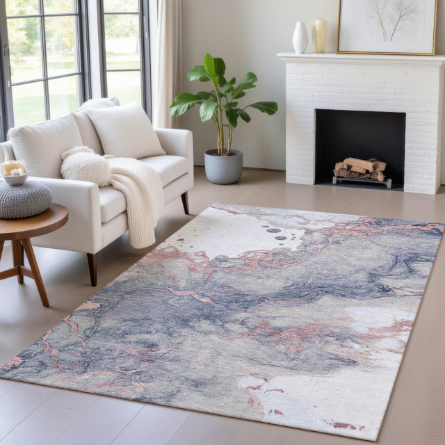 Addison Chantille ACN2110 Abstract Machine Made Transitional Blush Rug