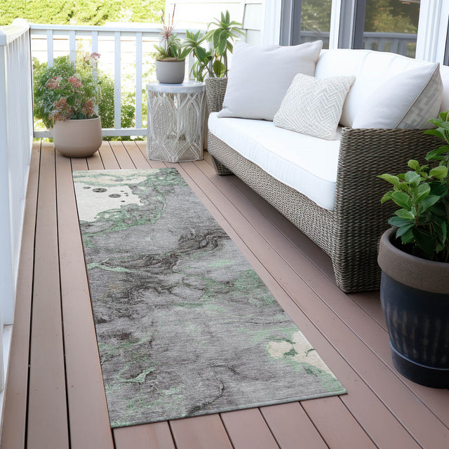 Addison Chantille ACN2110 Abstract Machine Made Transitional Green Rug