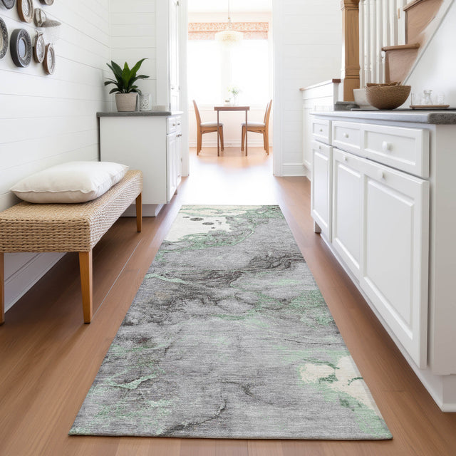 Addison Chantille ACN2110 Abstract Machine Made Transitional Green Rug
