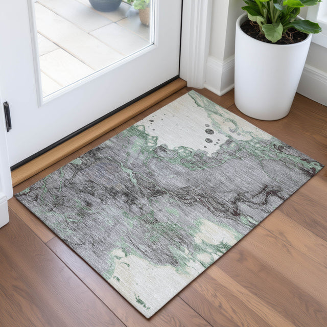 Addison Chantille ACN2110 Abstract Machine Made Transitional Green Rug