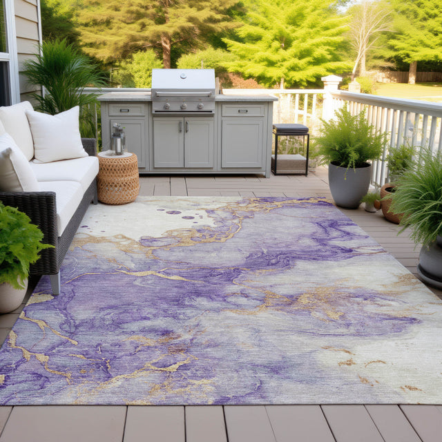Addison Chantille ACN2110 Abstract Machine Made Transitional Purple Rug