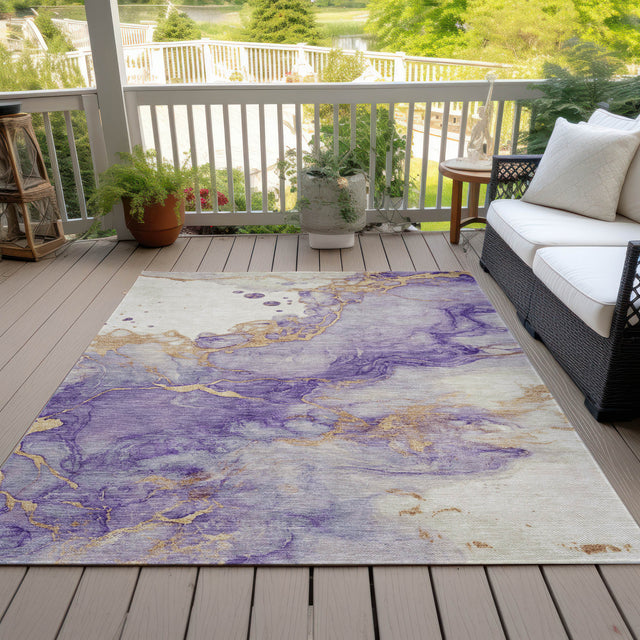 Addison Chantille ACN2110 Abstract Machine Made Transitional Purple Rug