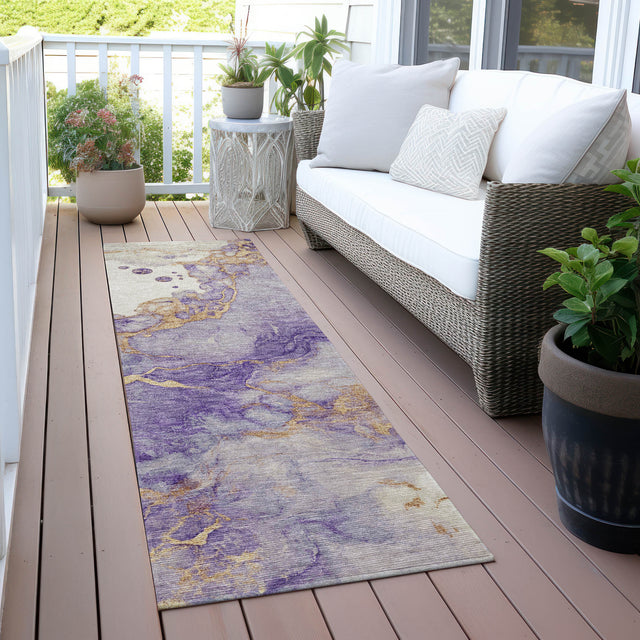 Addison Chantille ACN2110 Abstract Machine Made Transitional Purple Rug