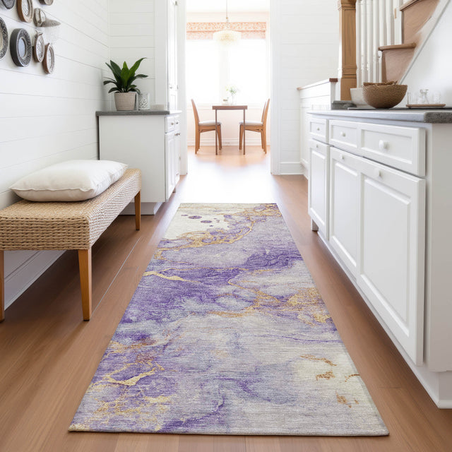 Addison Chantille ACN2110 Abstract Machine Made Transitional Purple Rug