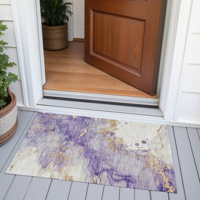 Addison Chantille ACN2110 Abstract Machine Made Transitional Purple Rug