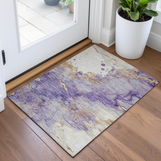 Addison Chantille ACN2110 Abstract Machine Made Transitional Purple Rug