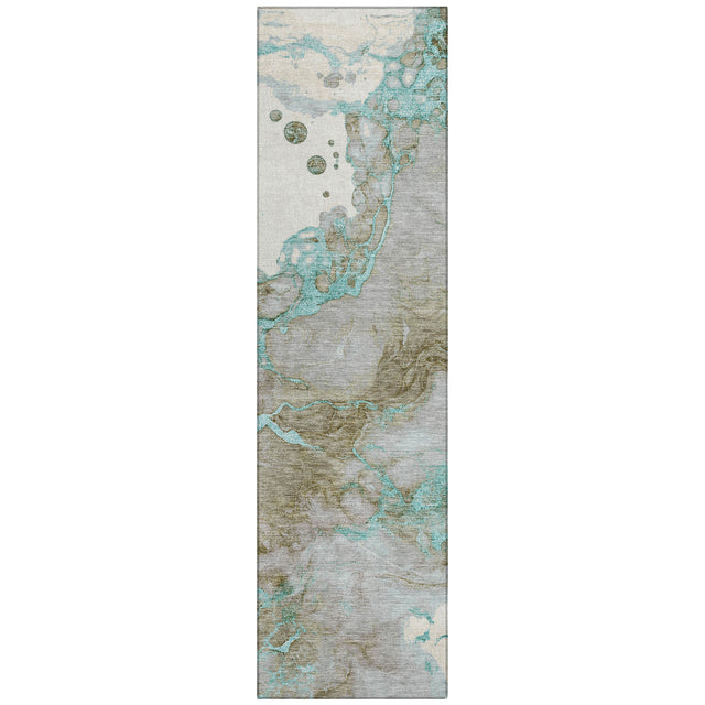 Addison Chantille ACN2110 Abstract Machine Made Transitional Teal Rug