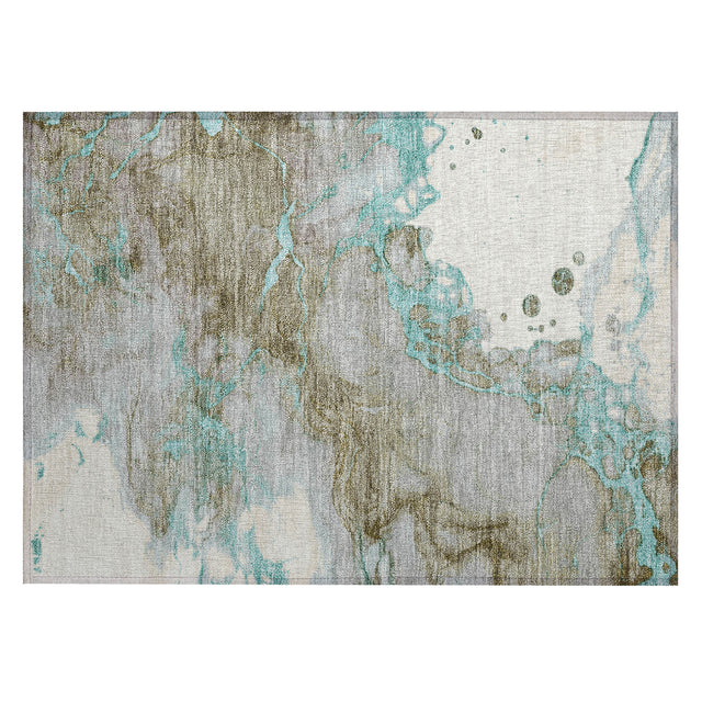 Addison Chantille ACN2110 Abstract Machine Made Transitional Teal Rug