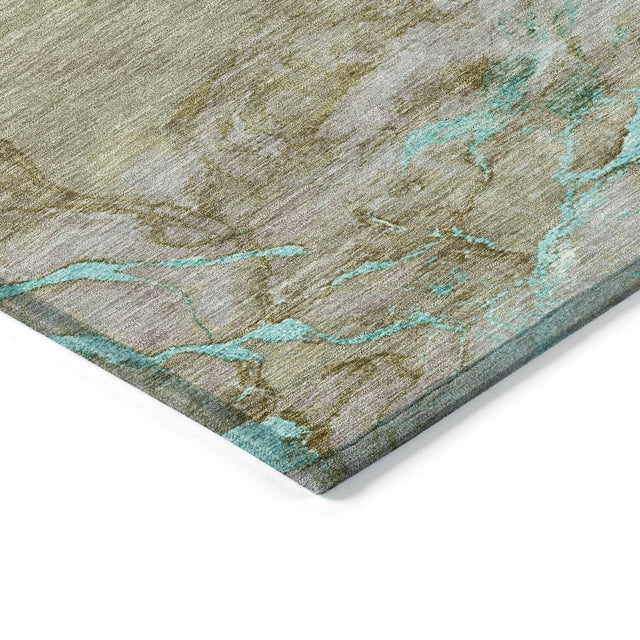 Addison Chantille ACN2110 Abstract Machine Made Transitional Teal Rug