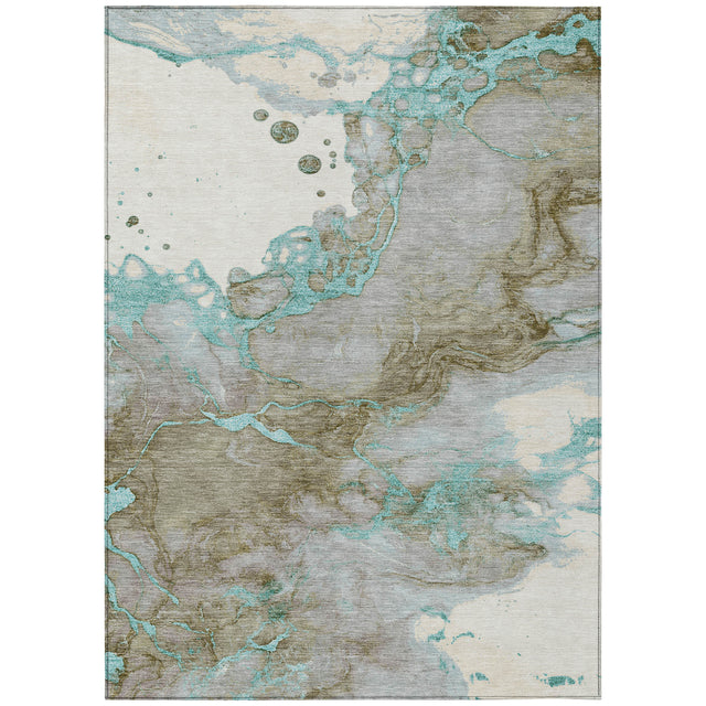 Addison Chantille ACN2110 Abstract Machine Made Transitional Teal Rug