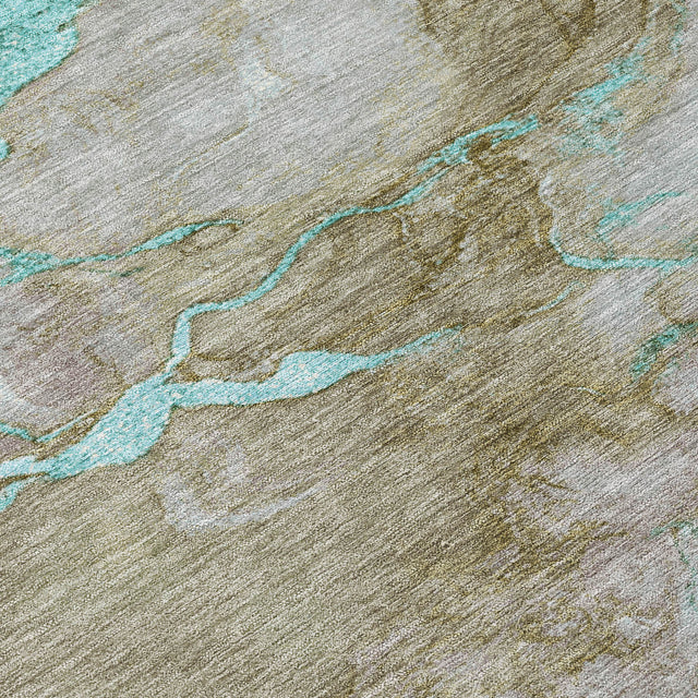 Addison Chantille ACN2110 Abstract Machine Made Transitional Teal Rug