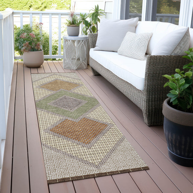 Addison Chantille ACN2111 Geometric Machine Made Transitional Brown Rug