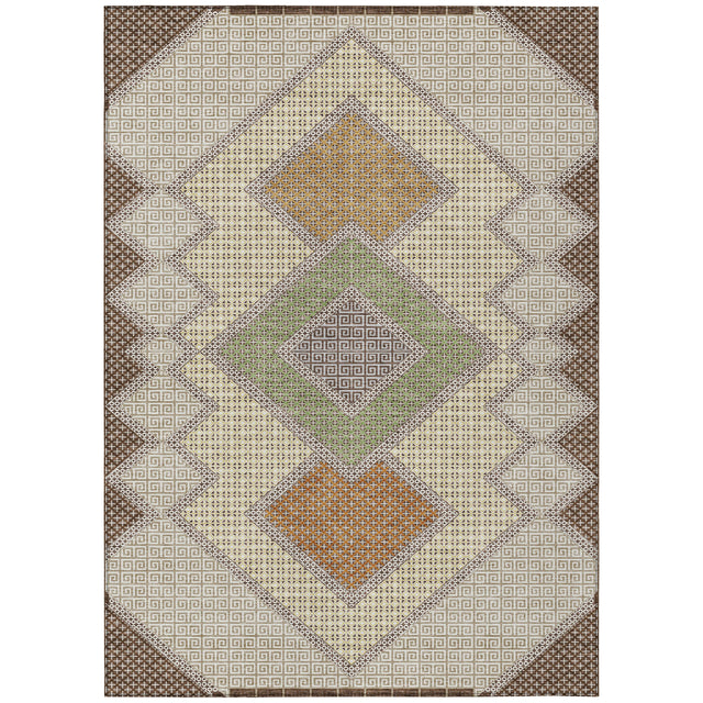 Addison Chantille ACN2111 Geometric Machine Made Transitional Brown Rug