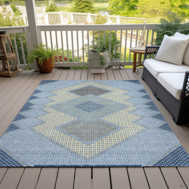 Addison Chantille ACN2111 Geometric Machine Made Transitional Denim Rug