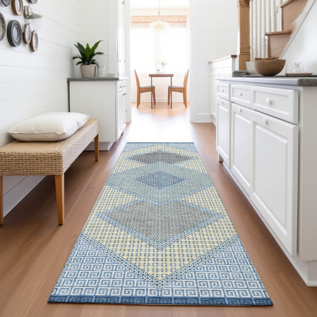 Addison Chantille ACN2111 Geometric Machine Made Transitional Denim Rug