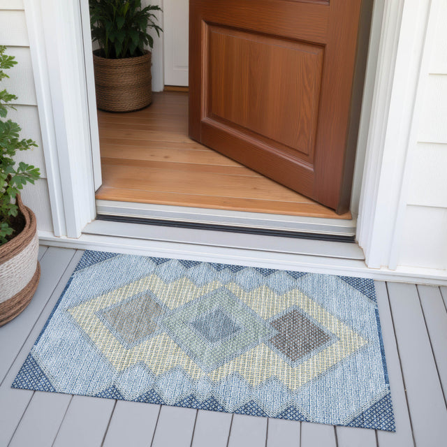 Addison Chantille ACN2111 Geometric Machine Made Transitional Denim Rug