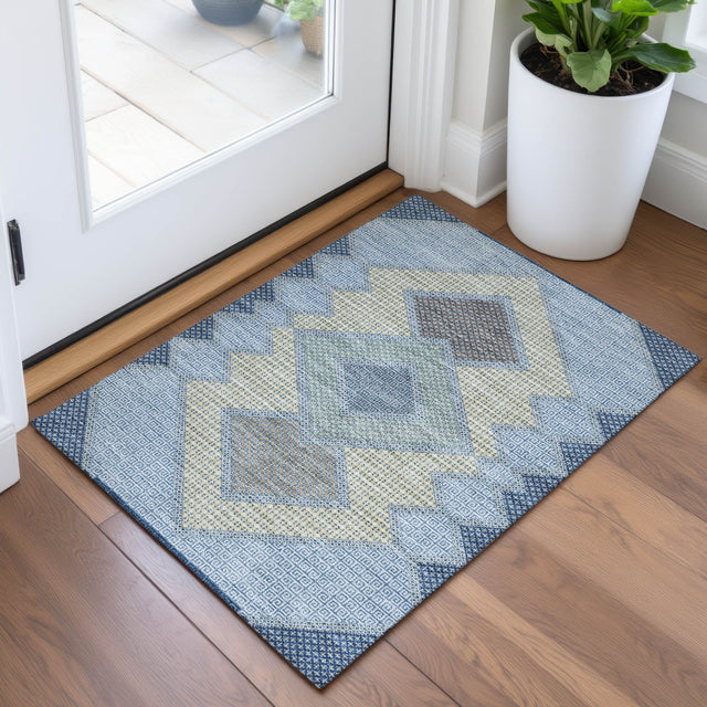 Addison Chantille ACN2111 Geometric Machine Made Transitional Denim Rug