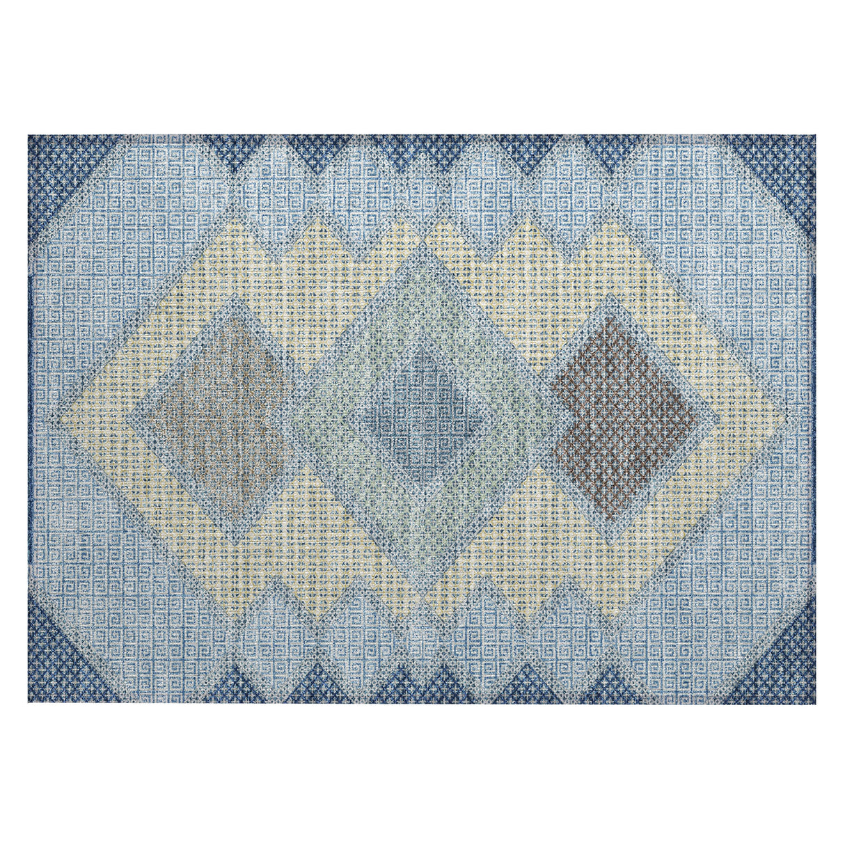 Addison Chantille ACN2111 Geometric Machine Made Transitional Denim Rug