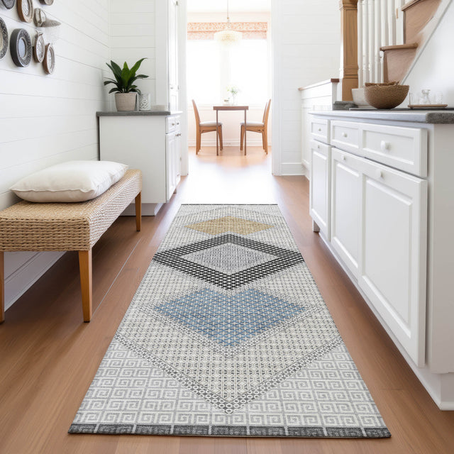 Addison Chantille ACN2111 Geometric Machine Made Transitional Gray Rug