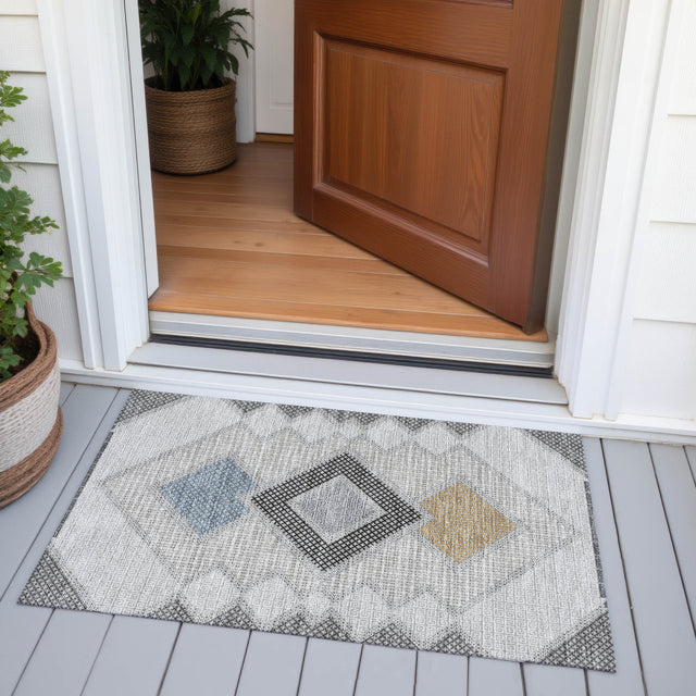 Addison Chantille ACN2111 Geometric Machine Made Transitional Gray Rug