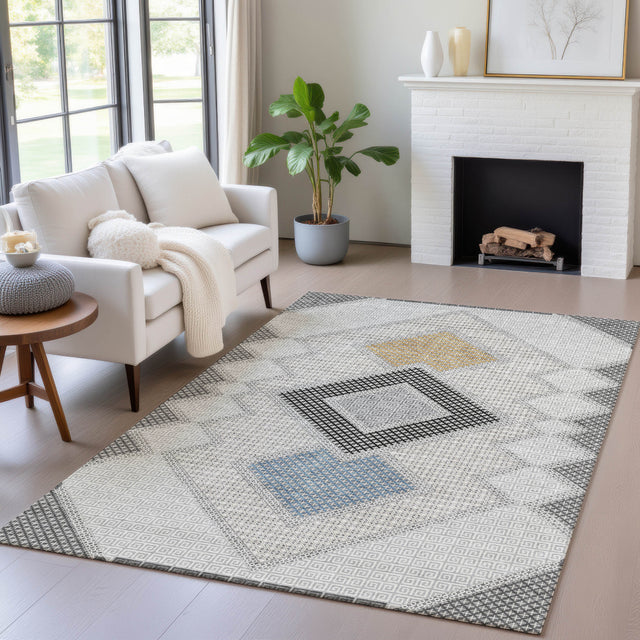 Addison Chantille ACN2111 Geometric Machine Made Transitional Gray Rug