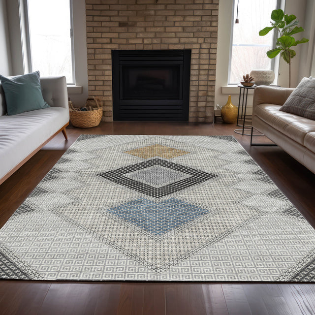 Addison Chantille ACN2111 Geometric Machine Made Transitional Gray Rug