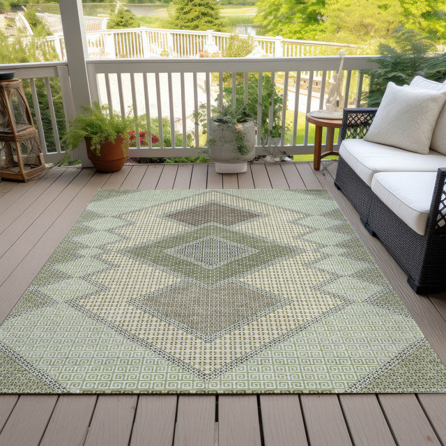 Addison Chantille ACN2111 Geometric Machine Made Transitional Green Rug