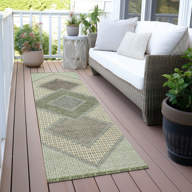 Addison Chantille ACN2111 Geometric Machine Made Transitional Green Rug