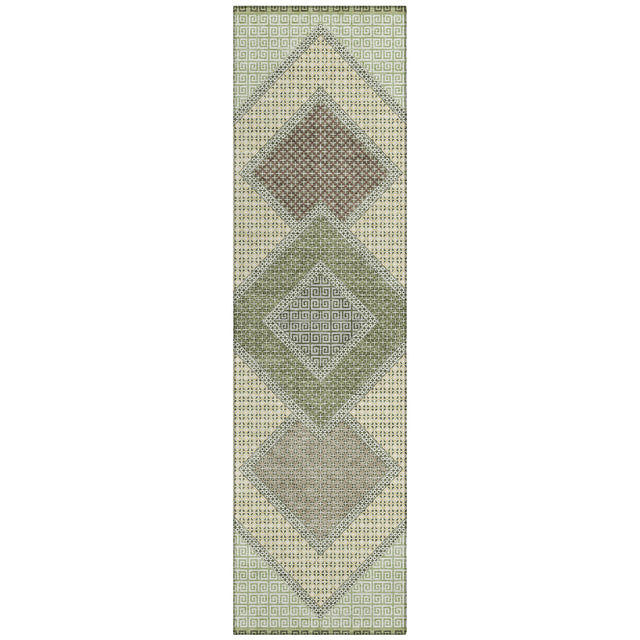 Addison Chantille ACN2111 Geometric Machine Made Transitional Green Rug