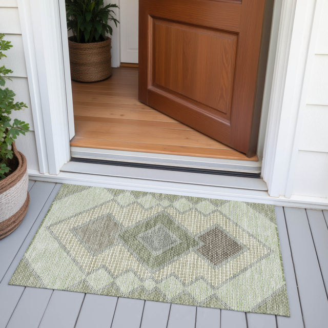 Addison Chantille ACN2111 Geometric Machine Made Transitional Green Rug