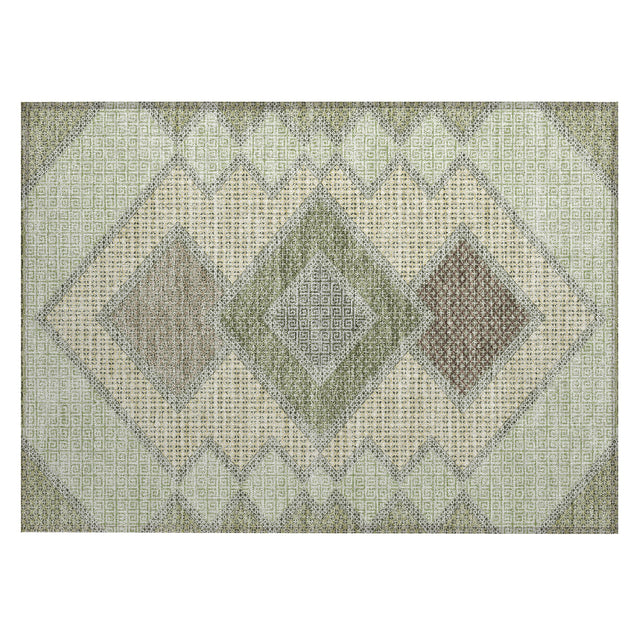 Addison Chantille ACN2111 Geometric Machine Made Transitional Green Rug