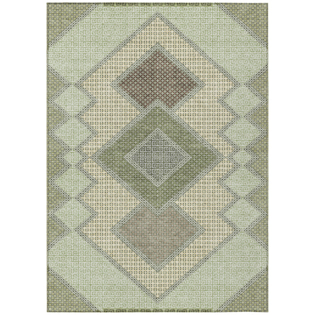 Addison Chantille ACN2111 Geometric Machine Made Transitional Green Rug