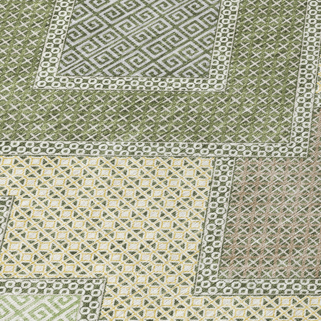 Addison Chantille ACN2111 Geometric Machine Made Transitional Green Rug